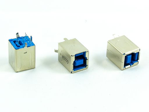 USB 3.0 : A and B types 8972 Series | 8972-B09C30 | USB 3.0  B Receptacle Vertical/Right Angle Through hole