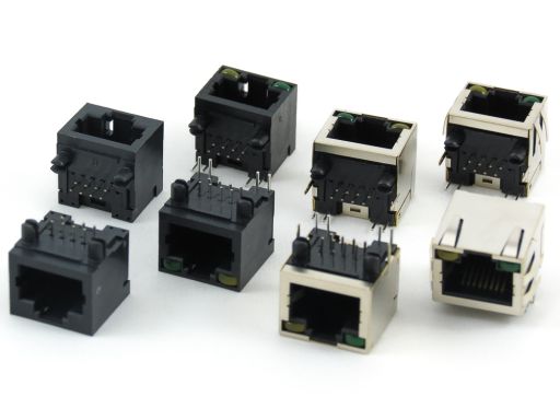 Modular Jack Side Entry 8949 Series | 8949-AL1-88x-xxSxxBA | RJ45 CAT5e  1~8 ports With or W/O LED, H13.3mm L:15.75mm, Options of shield and grounding